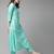 Women Sea Green & Golden Embroidered Kurta with Trousers & Dupatta