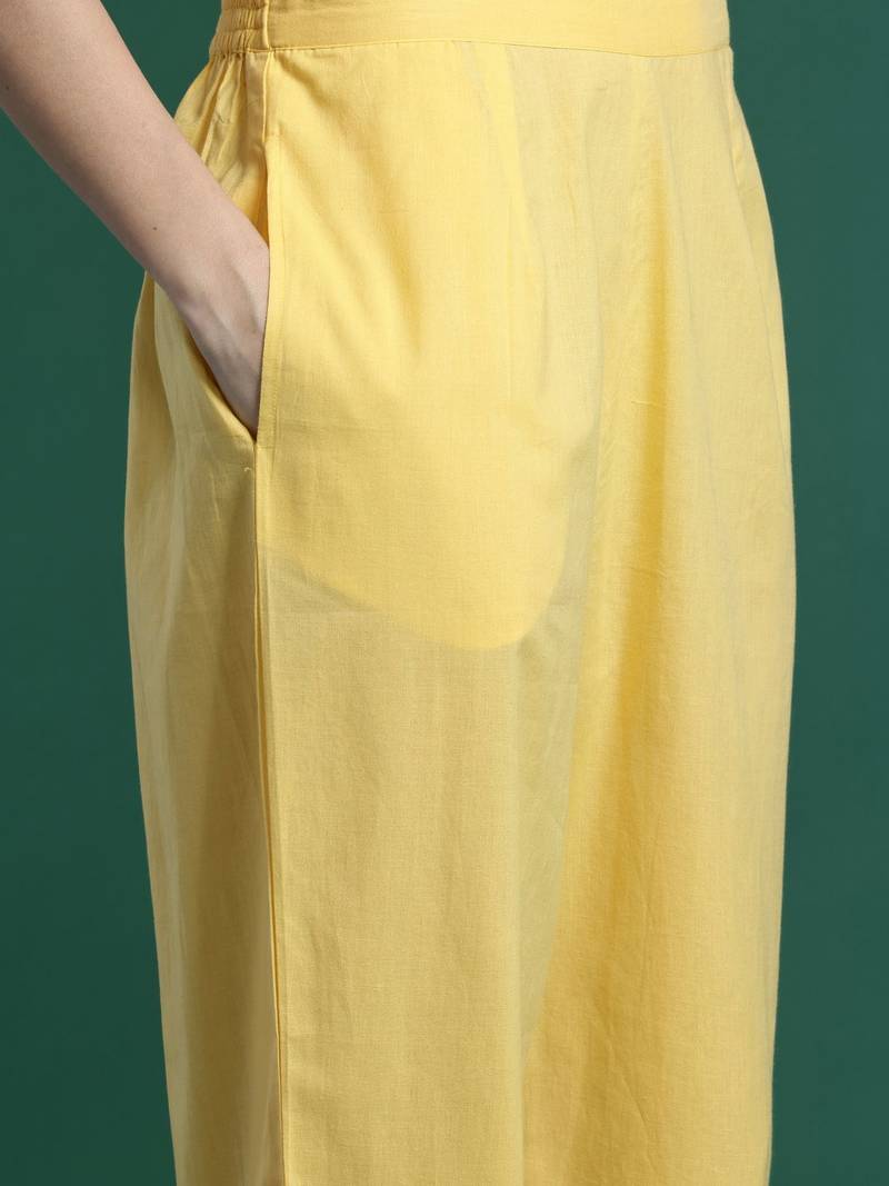 Printed Panelled Sequinned Pure Cotton Kurta With Trousers & Dupatta