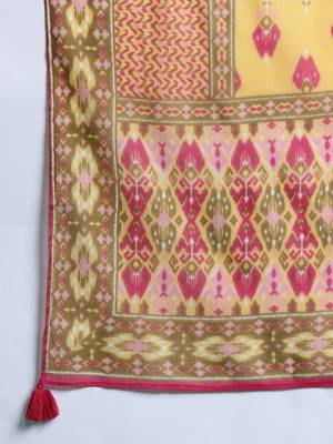 Printed Panelled Sequinned Pure Cotton Kurta With Trousers & Dupatta 4