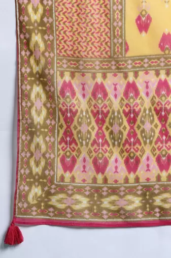 Printed Panelled Sequinned Pure Cotton Kurta With Trousers & Dupatta