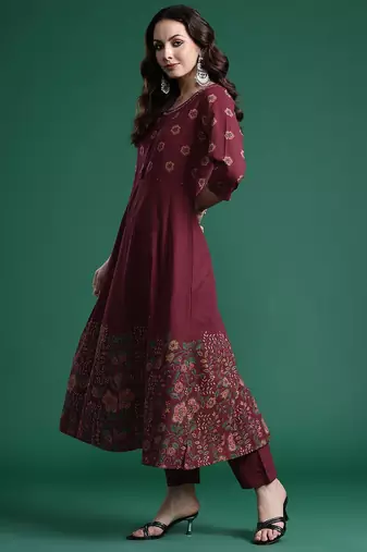 Floral Printed Pure Cotton Kurta with Trousers & Dupatta