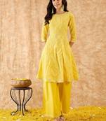 Geometric Printed A-Line Gotta Patti Kurta with Palazzo
