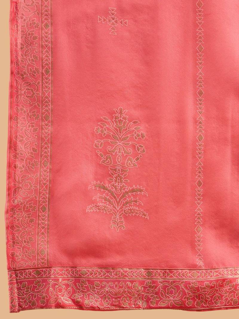 Ethnic Motifs Printed Straight Liva Kurta with Palazzos & Dupatta
