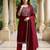 Ethnic Motifs Embroidered Sequinned Straight Kurta with Trousers & With Dupatta