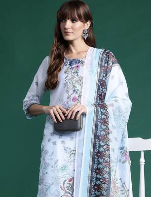 Ethnic Motifs Printed Kurta With Trousers & Dupatta 1