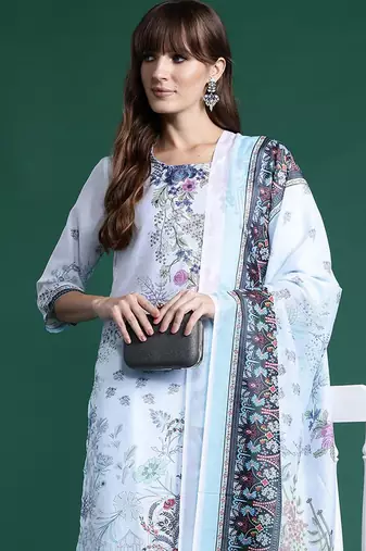 Ethnic Motifs Printed Kurta With Trousers & Dupatta