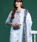 Ethnic Motifs Printed Kurta With Trousers & Dupatta