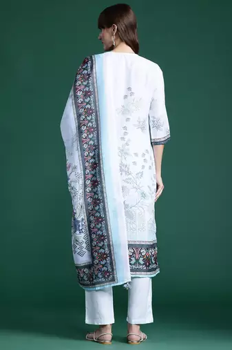 Ethnic Motifs Printed Kurta With Trousers & Dupatta