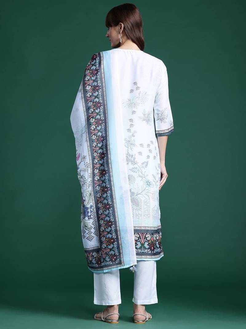 Ethnic Motifs Printed Kurta With Trousers & Dupatta