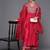 Ethnic Motifs Yoke Design A-Line Sequined Kurta with Palazzos & Dupatta