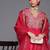 Ethnic Motifs Yoke Design A-Line Sequined Kurta with Palazzos & Dupatta