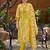 Mustard Leheriya Printed Thread Work Pure Cotton Kurta with Trousers & Dupatta