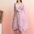 Floral Embroidered Round Neck Thread Work Straight Kurta with Trousers & Dupatta