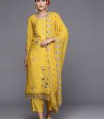 Women Floral Embroidered Regular Thread Work Kurta with Trousers & Dupatta
