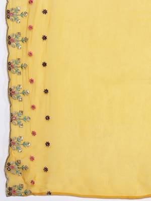 Women Floral Embroidered Regular Thread Work Kurta with Trousers & Dupatta 4