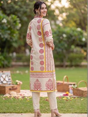 Women Ethnic Motifs Printed Regular Pure Cotton Kurta with Trousers & With Dupatta 6