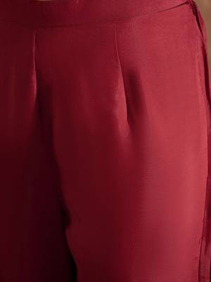 Women Floral Embroidered Regular Thread Work Kurta with Trousers & With Dupatta 4