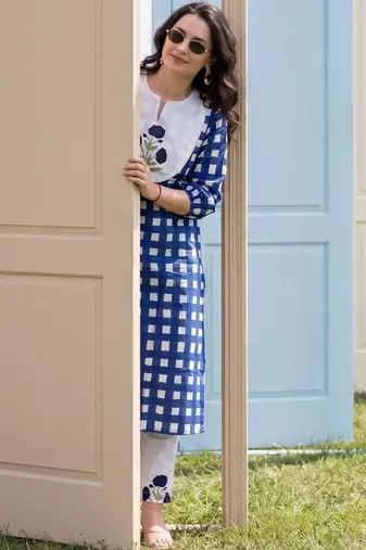 Women Printed Regular Pure Cotton Kurta with Trousers