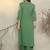 Embroidered Mandarin Collar Thread Work Pure Cotton Kurta With Trousers