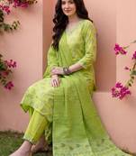 Women Ethnic Motifs Printed Regular Pure Cotton Kurta with Trousers & With Dupatta