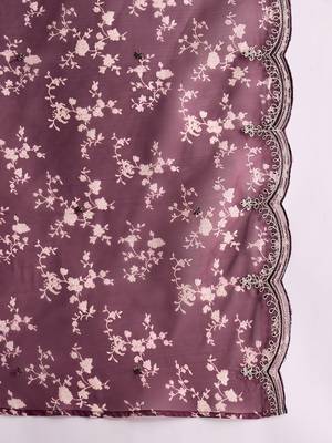 Women Floral Embroidered Regular Kurta with Trousers & With Dupatta 4