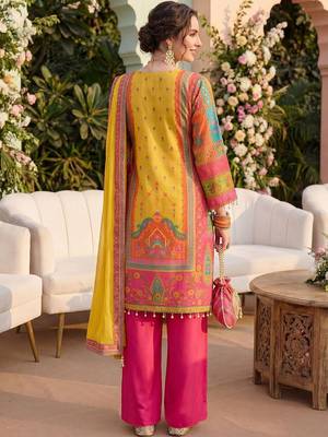 Women Ethnic Motifs Printed Regular Mirror Work Kurta with Palazzos & With Dupatta 6