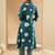 Women Printed Pleated Pure Cotton Kurta with Trousers