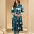 Women Printed Pleated Pure Cotton Kurta with Trousers