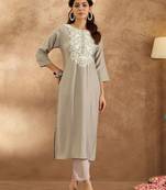 Women Ethnic Motifs Embroidered Regular Thread Work Kurta with Trousers