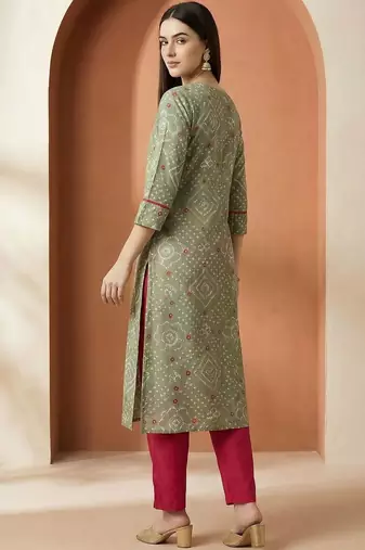Women Ethnic Motifs Printed Regular Thread Work Pure Cotton Kurta with Trousers & With Dupatta