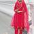 Magenta Floral Embroidered Beads & Stones Straight Kurta & Trousers With Dupatta