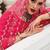 Magenta Floral Embroidered Beads & Stones Straight Kurta & Trousers With Dupatta