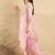 Lavender Floral Embroidered V-Neck Straight Kurta with Trousers & Dupatta
