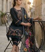 Women Floral Embroidered Regular Thread Work Pure Cotton Kurta with Trousers & With Dupatta
