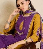 Women Ethnic Motifs Colourblocked Regular Thread Work Kurta with Patiala & With Dupatta