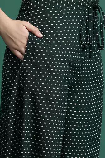 Floral Printed Sequinned Kurta with Trousers