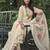 Off-White Yoke DesignThread Work Pure Cotton Kurta With Trousers & Dupatta