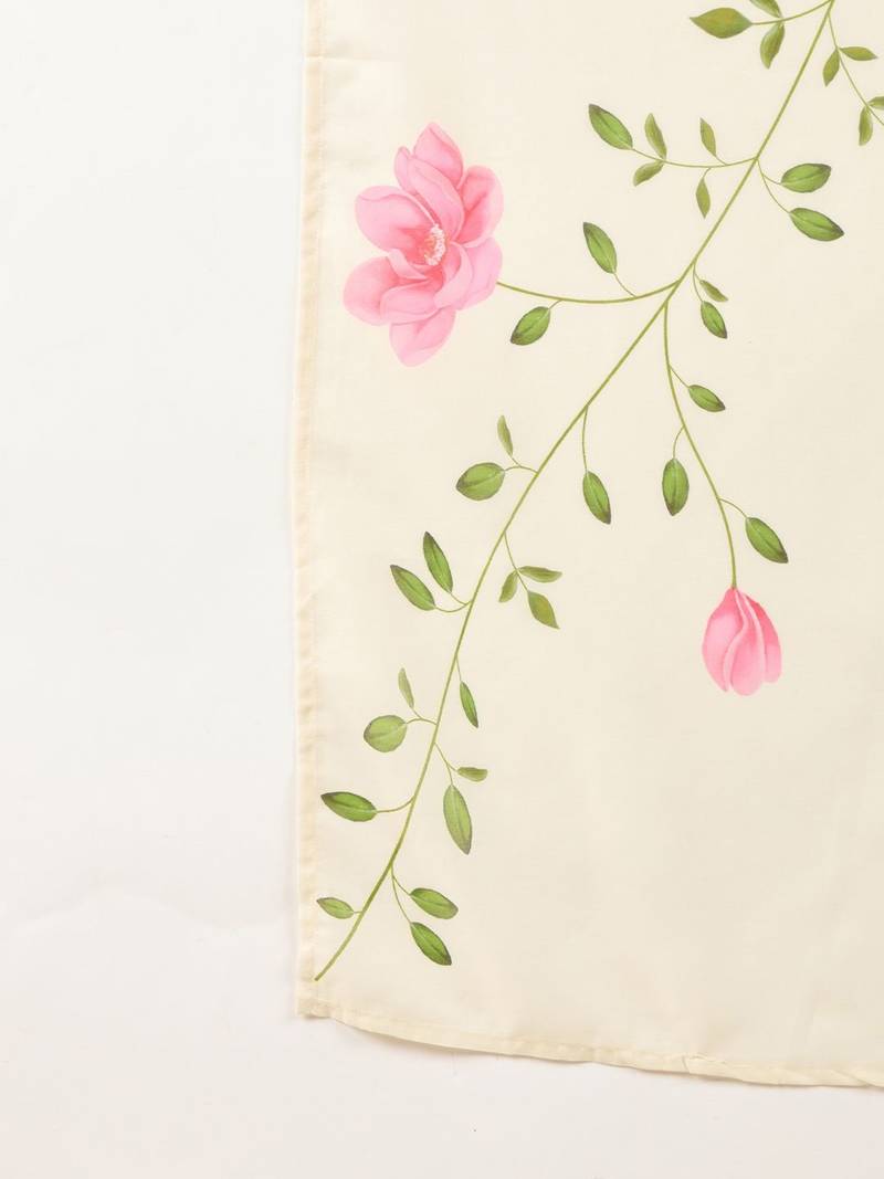 Floral Embroidered Notch Neck Straight Kurta with Trousers & Dupatta