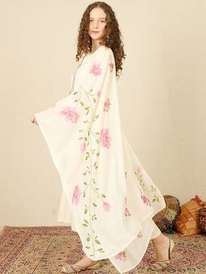 Floral Embroidered Notch Neck Straight Kurta with Trousers & Dupatta 6