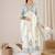 Floral Printed V Neck Empire A Line Pure Cotton Kurta With Trousers & Dupatta