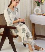 Printed Pure Cotton Tunic With Trousers Co-Ords