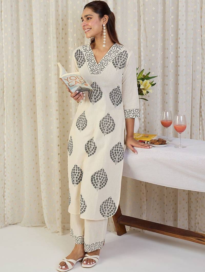 Printed Pure Cotton Tunic With Trousers Co-Ords
