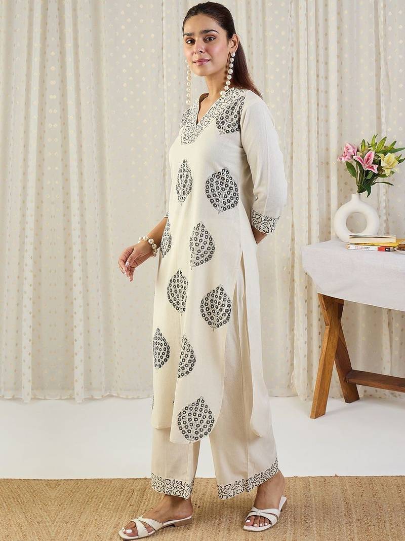 Printed Pure Cotton Tunic With Trousers Co-Ords