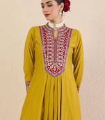 Women Solid Embroidered Kurta with Pyjama