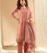 Women Embroidered Kurta with Trousers & Dupatta