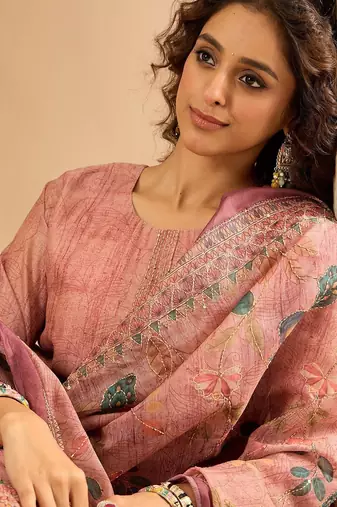 Women Embroidered Kurta with Trousers & Dupatta