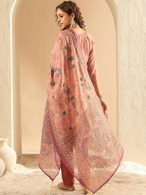 Women Embroidered Kurta with Trousers & Dupatta 6