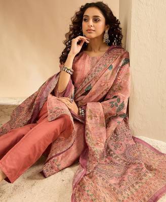 Women Embroidered Kurta with Trousers & Dupatta 7