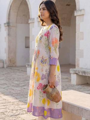 Printed  Cotton A-Line Kurta with Trousers Kurta Set 6