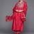 Women Pink & Gold Yoke Embroidered Sequinned A-Line Kurta Palazzos Dupatta